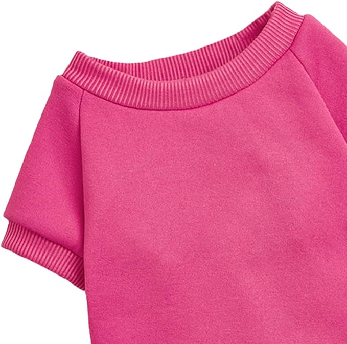 Puppy Sweater for Small Dogs Clothes Warm Winter Cat Clothe Pet Sweatshirt Knitwear Doggie Kitten Clothing, Rose, Large