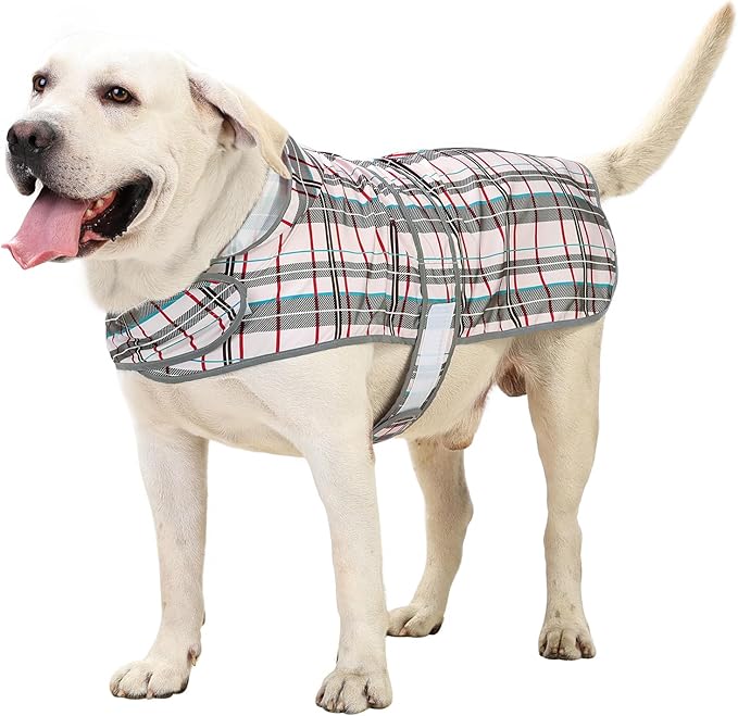 Dog Raincoat Hooded,Waterproof Rain Coat for Dogs with Adjustable Belly Strap,Reflective Strips, Lightweight Slicker Poncho Rain Jacket for Small Medium Large Dogs
