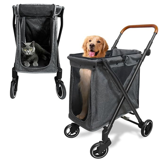 Folding Pet Stroller Dog Stroller for Small/Medium Dogs, Cat ，4 Wheels