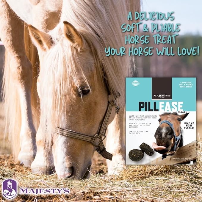 Majesty's PillEase Horse Treats | Pack of Two 48 Ounces Each |Makes Giving Medication Easy | Made in The USA | A Delicious Soft and Pliable No Bake Cookie Horse Treat