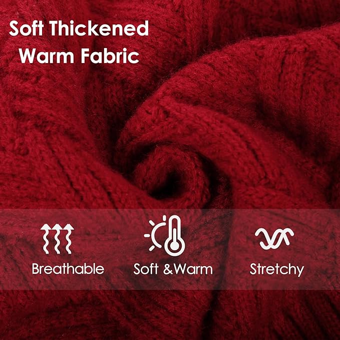 AOFITEE Dog Sweater, Turtleneck Dog Sweaters for Small Dogs Female, Dogs Winter Sweaters Girl Boy, Small Pet Christmas Sweater, Classic Cable Holiday Knitwear for Pug Dachshund (Red, S)