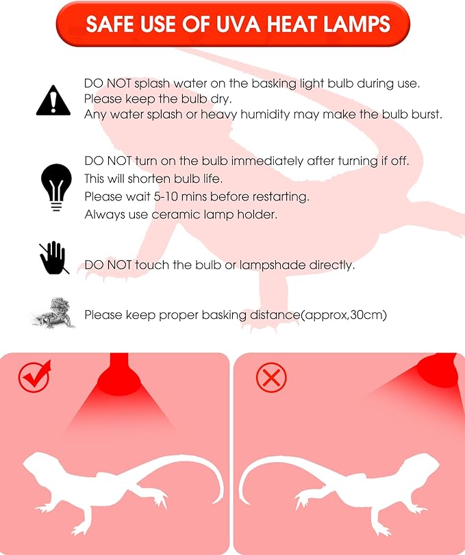 Flaspar 100W Reptile RED Heat Lamp Bulbs, Reptile & Amphibian Basking Spot Light Bulbs for Chickens Coop Pets Brooder Bearded Dragon Lizard Tortoise Use, Pack of 2