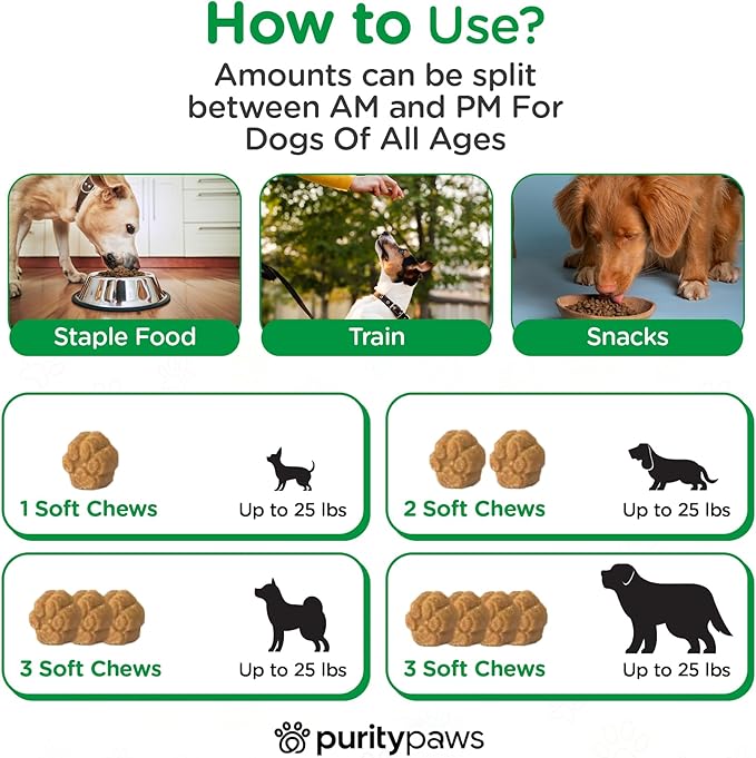 Calming Treats for Dogs - Reduce Stress, Fear, Separation, Barking, Hyperactivity, Reactivity, Aggression, Travel - Calm Without Drowsiness Dogs (120 Count)
