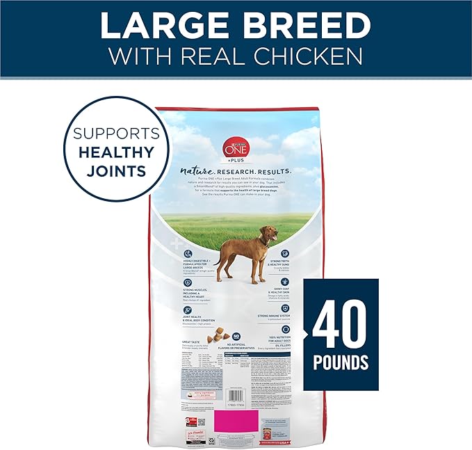 Purina ONE Plus Large Breed Adult Dog Food Dry Formula - 40 lb. Bag