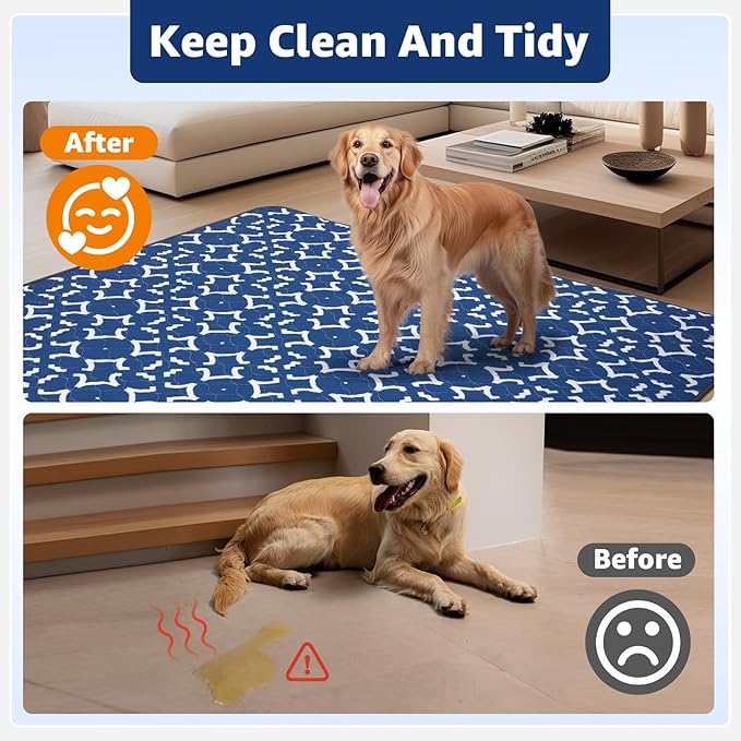 LOOBANI Washable Pee Pads for Dogs 36"x 72": 2 Pack Super Absorbent Reusable Puppy Pads Leakproof Whelping Pad Dog Playpen Mat, Waterproof Non-Slip Dog Training Pads for Floor, Crate, Potty