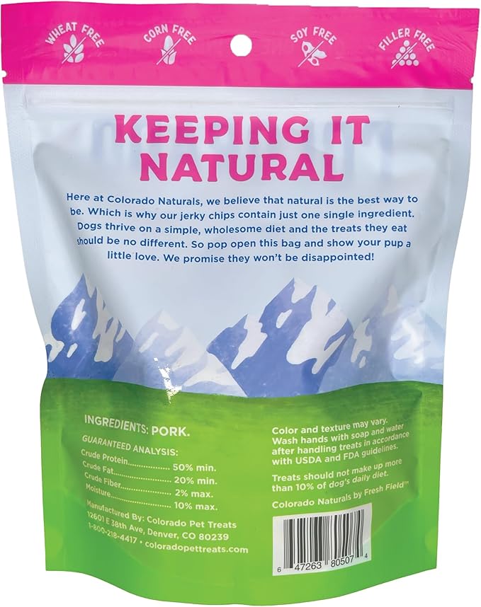 Bacon Jerky Chips Dog Treats, 6 oz – All-Natural, Made in USA, No Fillers or Preservatives – Great Source of Protein