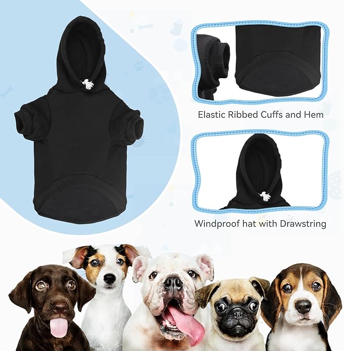 Dog Sweaters for Small Dogs Security Dog Hoodie Dog Sweater Soft Brushed Fleece Dog Clothes Dog Hoodie Sweatshirt with Pocket(S)