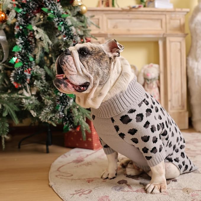 ROZKITCH Cozy Dog Sweater for Medium and Large Dogs, Warm Knit Pullover, Perfect Winter Clothes for Huskies Beagles and Great Danes Grey L