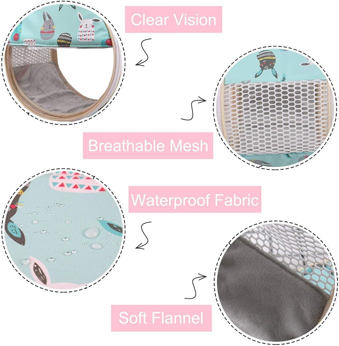 Small Pet Carrier Bag Portable Travel Carrier for Hamster Rat Baby Guinea Pig Sugar Glider Hedgehog Small Birds (M, Pink)