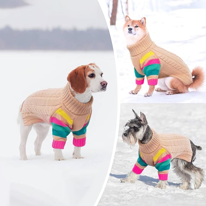 XLarge Dog Sweaters Male Female, Large Dog Sweater Turtleneck Stretchy, XL Dogs Sweaters for Winter Spring Autumn Christmas, Sweater for Extra Large Dogs Collie Pitbull, Pet Knitwear XL