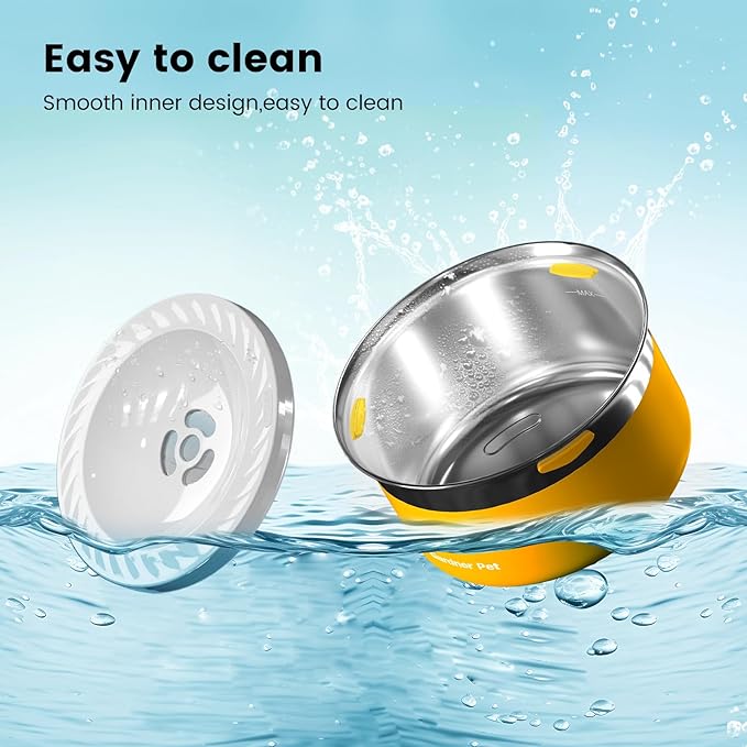 Gardner Pet Dog Bowls 1 Gallon (3.85L) Stainless Steel No Spill Dog Water Bowl, Slow Water Feeder Metal Bowls, Spill Proof Water Dispenser for Large Dogs, Promotes Healthy Hydration(Black)