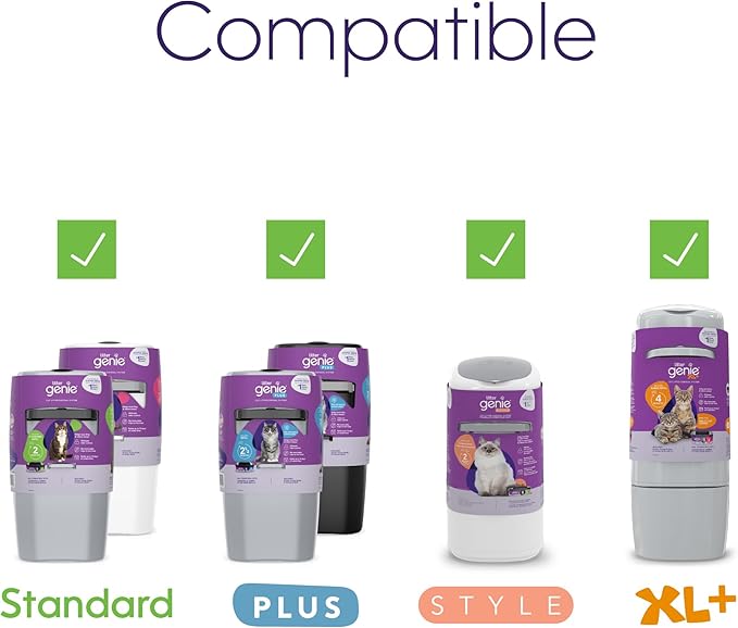 Litter Genie Refill Bags | Jumbo 2- Count | Up to 8 Months of Supply in 2 cartridges | Ultimate Odor Control Cat Litter Bags (Pack of 3)