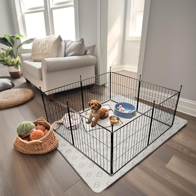 FXW MiniPaws Unleashed Dog Playpen for Yard & RV Camping, Expandable 20-inch 8 Panels for Puppies and Small Dogs, Portable for Indoor and Outdoor Use