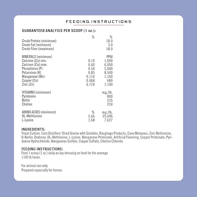 Formula 707 Hoof Health Equine Supplement, 2.5lb Jar – Biotin, Amino Acids, and Minerals to Improve and Support Healthy Horse Hooves