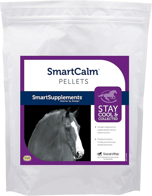 SmartCalm Pellets Horse Calming Supplement | No Added Sugar or Herbs | Equine Supplement | 56 Servings | 7.5 lb Bag