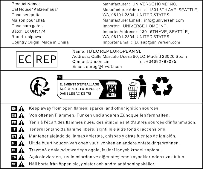 unipaws Cat Litter Box Enclosure Furniture, Hidden Litter Box Cover Washroom, Dog Proof Cabinet House for Large Cat, Hideaway Litter Box, Walnut
