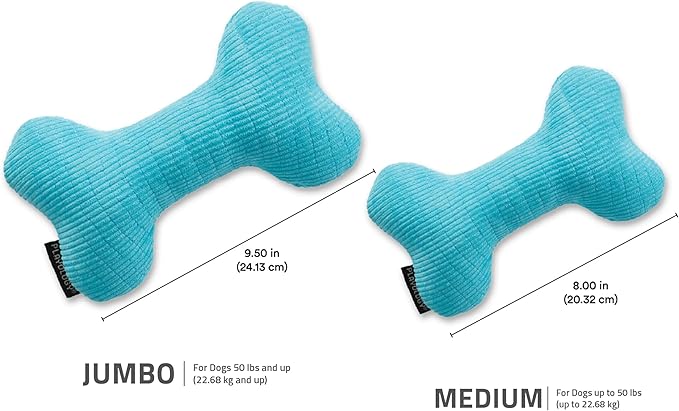 Playology Dog Toys | Plush Squeaky Bone Chew Toy for Dogs | Medium Peanut Butter Scented Toy - Easy to Clean and Made from Non Toxic Materials