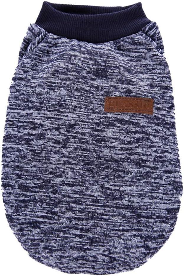 Jecikelon Dog Clothes Dogs Sweater Soft Puppies Clothing Winter Puppy Sweaters Warm Outfit for Dogs Small XXS XS Cat Apparel (X-Large, Navy Blue)