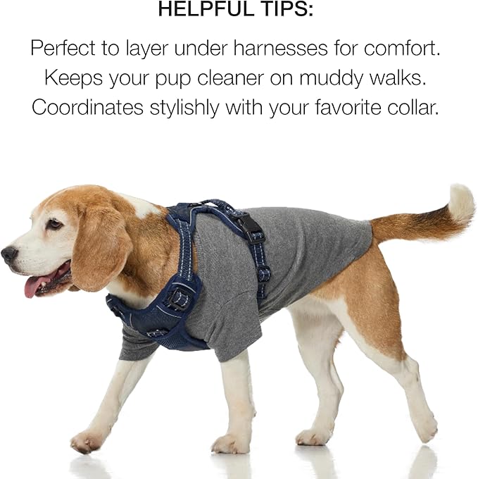 Toby II - The Perfect Tee, 3 Pack Short Sleeve Pet T-Shirt 100% Organic Cotton Tees Clothes for Small, Medium, Large Dogs, Navy Camo, Small