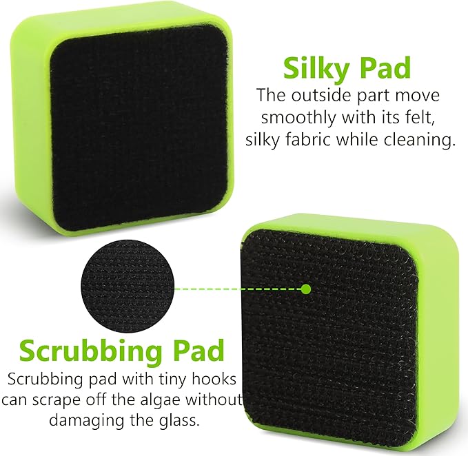 Magnetic Aquarium Fish Tank Glass Algae Scrapers Glass Cleaner Scrubber Clean [Compact, Scratch-Free, Non-Slip, Emhanced Magnet]