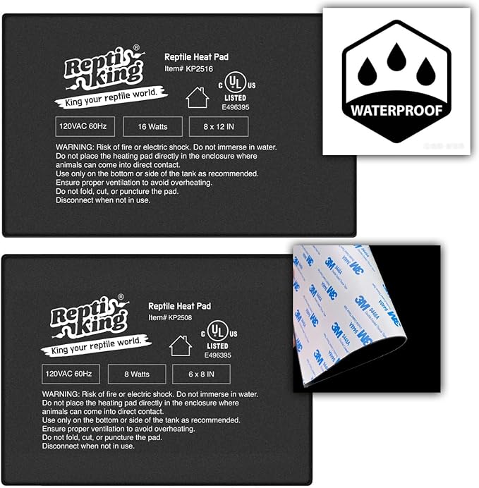 Reptile Heat Pad, 6" X 8" 8W, Heating Pad for Reptile Tank, Lizard, Snake, Bearded Dragon, Hermit Crab, Leopard Geckos Terrarium Heating Mat, Safe & Durable Heat Pad for Reptiles