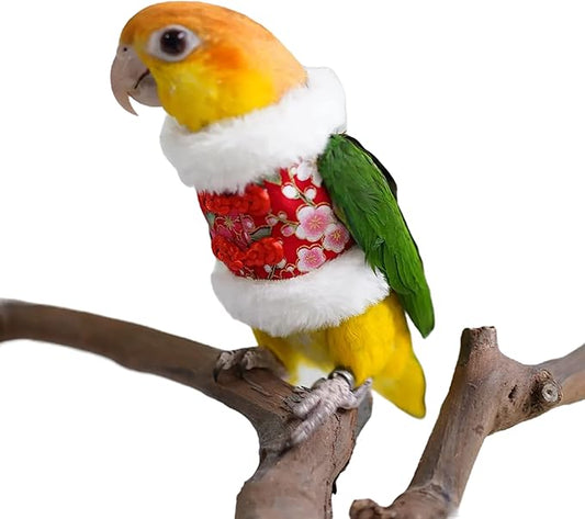 Bird Costume Flight Suit Clothes Cosplay Photo Prop for Parrots Parakeet Cockatiel Sun Conure, Hoodie Small Animals Apparel (Red, Large), Green (BPF1)