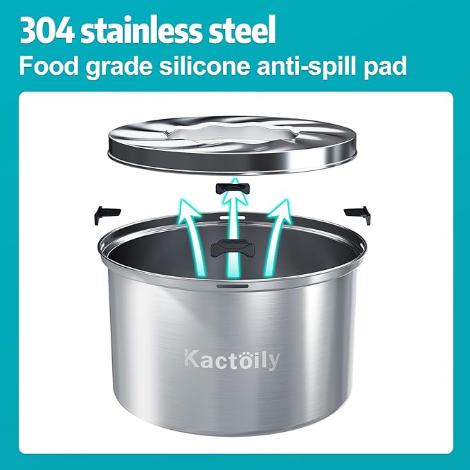 5.6L Stainless Steel Dog Water Bowl, Slow Water Bowl for Large Dogs, No Spill Water Bowl for Dogs with Non-Slip Base, Spill Proof Slow Feeder for Messy Drinkers