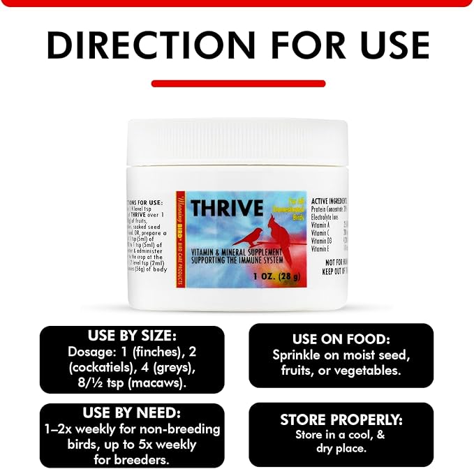Morning Bird Thrive Nutritious Energy Supplement with Minerals, Vitamins, Amino Acids, Electrolytes, and Protein 1 oz