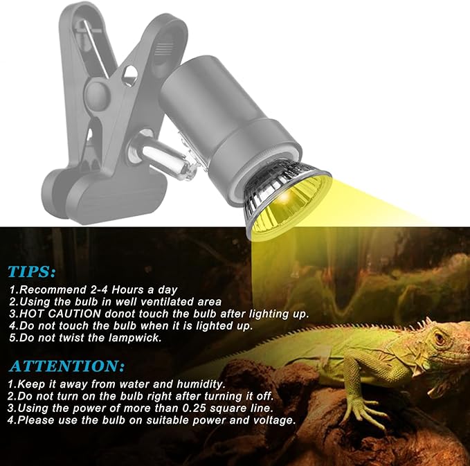 DOMICA Dimmable Reptile Heat Lamp with Timer + 50W UVA UVB Light Bulb, Basking Spot Light Simulated Sunlight, Heating Lamp for Turtle, Lizard, Snake, Beared Dragon, Amphibians