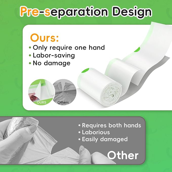 60 Pack Cat Litter Box Liners for Meo Want SC01, MW-SC02, MW-LR01,1.5 Mil Thick Drawstring Heavy Duty Leak-proof Disposable Smart Self-Cleaning Litter Box Robot Waste Drawer Trash Bags 18" x 12.6"