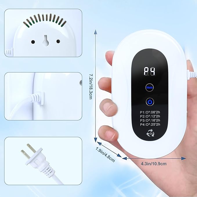 Home Air Purifier for 99% Strong Odor Pets Poof Cat Litter Deodorizer Plug in Ionizers Air Freshener for Bedroom Kitchen Toilet Pets Litter Box Shoe Cabinet(1)