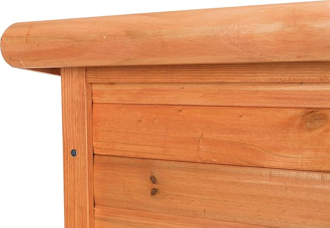 TRIXIE Natura Classic Insulated Weatherproof Dog House with Plastic Door Flap, Hinged Roof, Adjustable Legs, Largeoor Flap, Flat Hinged Roof, Adjustable Legs, Brown, Large
