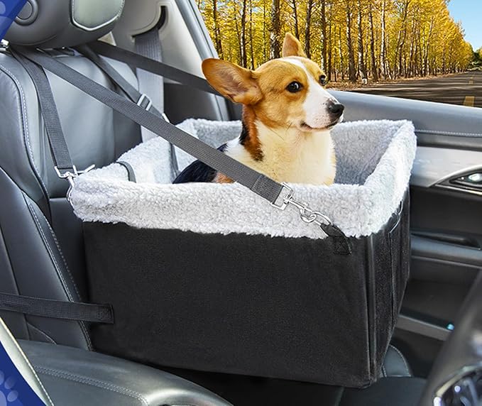 Dog Car Seats for Small Dogs, Upgrade Dog Booster Seat with Metal Frame Construction with Double-Layer Oxford, Perfect for Small Pets up to 20lbs