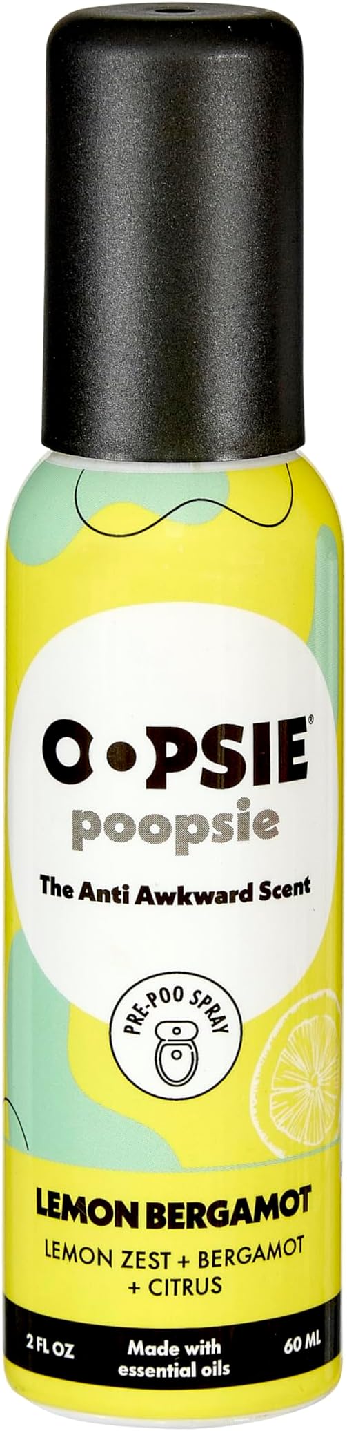Lemon Bergamot Before & After You Go Toilet Spray 2oz - Portable Odor Eliminator