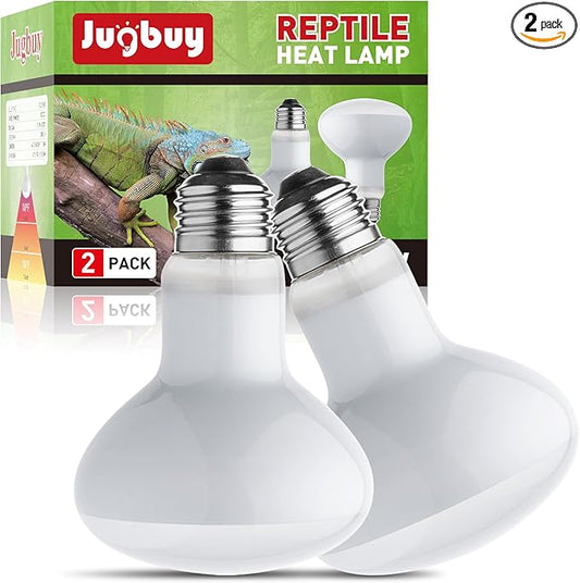 Reptile Heat Lamp Bulb, 100 Watt UVA Daylight Basking Spot Light for Bearded Dragon, Turtle, Lizard, Snake, Tortoise, Chameleon, Amphibians - 2 Pack