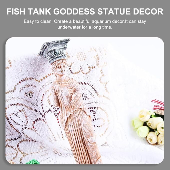 Fish Tank Statue Decor, Aquarium Goddess Statue, Fish Tank Decor, Aquarium Landscape Decoration Resin Greek Goddess Statue (2Pcs)