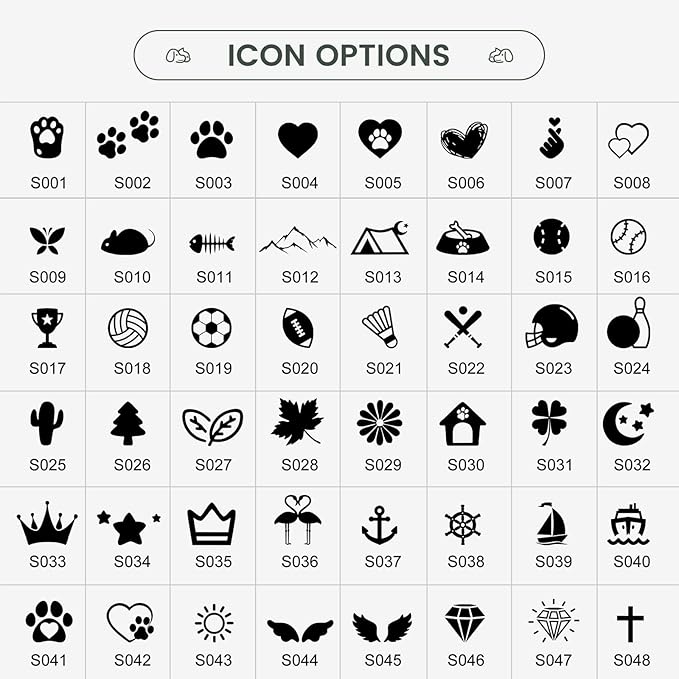 YEHANTI Dog Tags Engraved for Pets Personalized, Custom Stainless Steel Dog Tags and Cat Tags with Various Cute and Beautiful Icons, Double Sided Engraved Pet ID Tags Dog Name Tag, Round