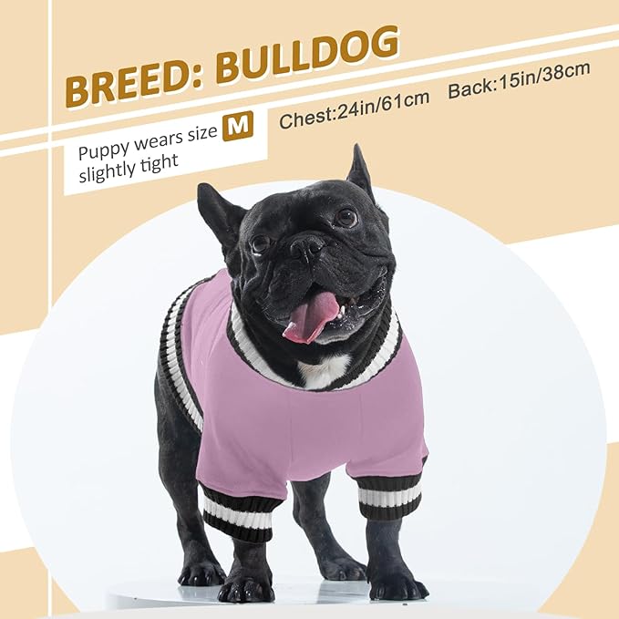 FUAMEY Dog Pullover Sweatshirt，Dog Winter Sweaters Warm Dog Clothes Dog Vest Thick Puppy Pullover Soft Pet Fleece Sweater Cute Doggie Boy Girl Outfit for Small Medium Dogs Lavender L