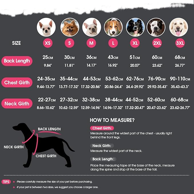 ASENKU Dog Winter Coat, Fleece Doggie Jacket Plaid Reversible Vest Waterproof Windproof Cold Weather Clothes for Small Medium Large Dogs (S, Pink)