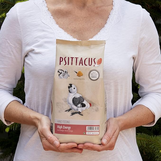 Psittacus High Energy Hand-Feeding Formula 2.2 lb | Diet for Baby African Greys, Macaws and Other African Parrots | Premium Food for Birds, 100% no-GMO
