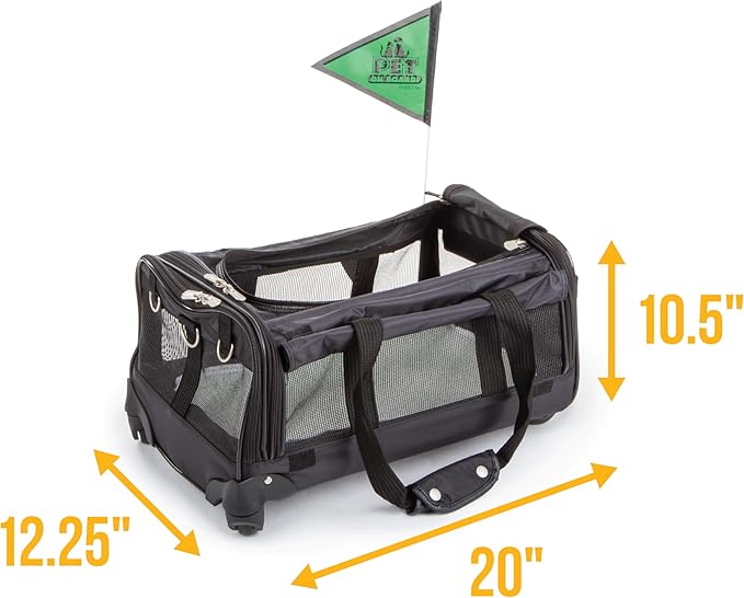 Sherpa on Wheels Indoor Pet Dog Carrier, Black Large for All Breed Sizes