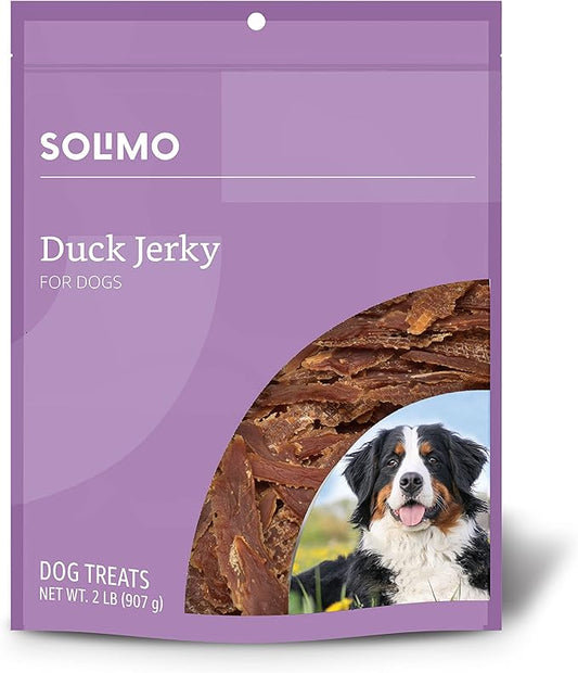 Amazon Brand - Solimo Duck Jerky Dog Treats,2 pounds