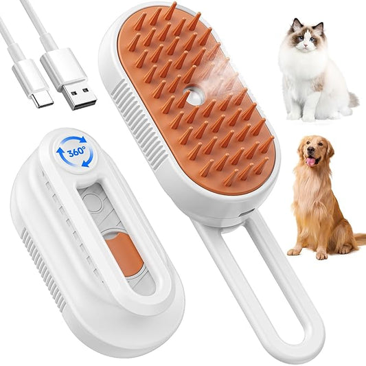 3 in 1 Self Cleaning Slicker Brush - Skin Friendly Deshedding Grooming Tool for Dogs, Cats, and Puppies, Suitable for Shedding & Haired Pets