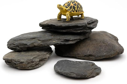Aquarium Stone Stream Turtle Platform Natural Slate 3-11 inches Fish Rock for Aquarium Decoration Turtle Tanks and Amphibian & Reptile Terrariums(40lb)