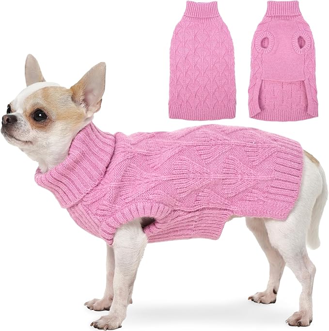 MIGOHI XS Dog Sweater for Small Dogs, Sleeveless Knit Dog Sweaters | Soft Thermal Knit Chihuahua Pullover, All-Season Breathable Puppy Coat, Machine Washable, XS, Pink