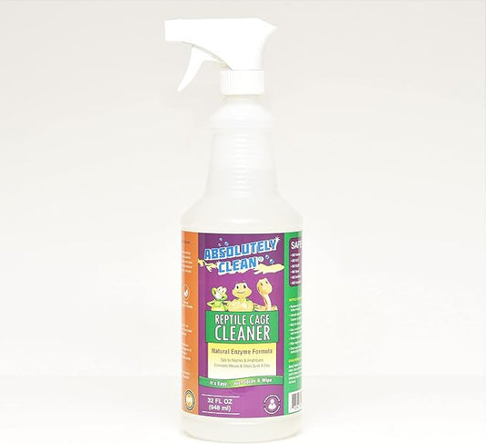 Absolutely Clean Amazing Reptile & Amphibian Terrarium Cleaner and Deodorizer - Just Spray/Wipe - Safely & Easily Removes Reptile & Amphibian Messes - USA Made (32oz Spray Bottle - Save 25%)