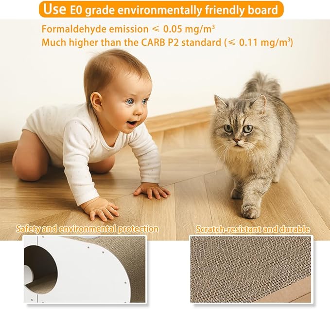 3-in-1 S-Shaped Cat Scratching Board Tunnel cat Scratcher cat Tree cat Tunnel S Shape Large Multi cat condo House cave Bed Indoor Climbing Hiding Scratching Playing Gift
