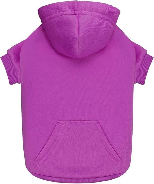 Dog Hoodie Dog Sweaters for Small Dogs Dog Sweater Solid Soft Brushed Fleece Dog Clothes Dog Hoodie Sweatshirt with Pocket(Purple-XS)