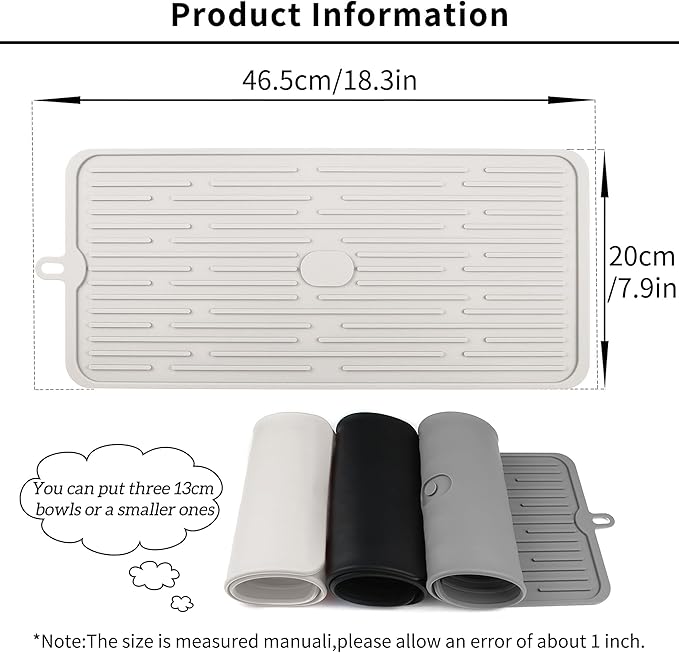 Ptlom Pet Placemat for Dog and Cat, Anti-Slip Waterproof Dogs Feeding Mat Prevent Food and Water Overflow, Bowl Mats Suitable for Medium and Small Pets, Cream, Silicone