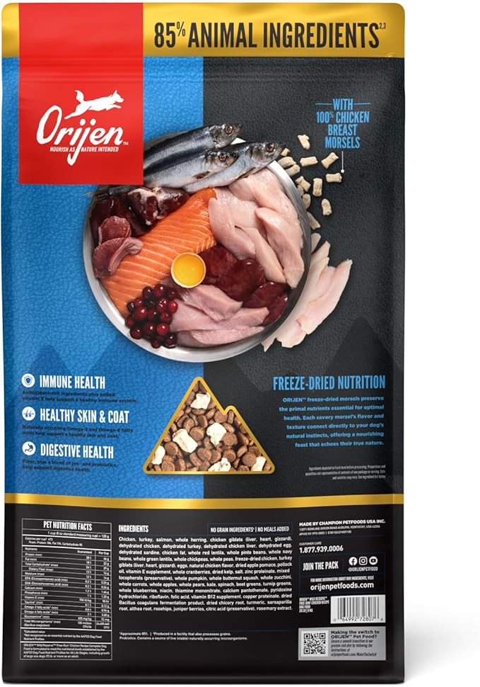 ORIJEN Wild Reserve Dry Dog Food Free-Run Chicken Recipe 20lb Bag